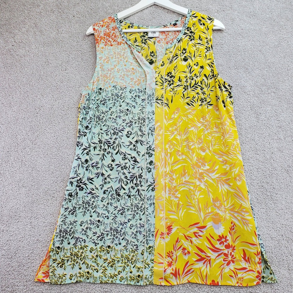 Cabi‎ Sleeveless Patchwork Floral Print V Neck Tunic Top M